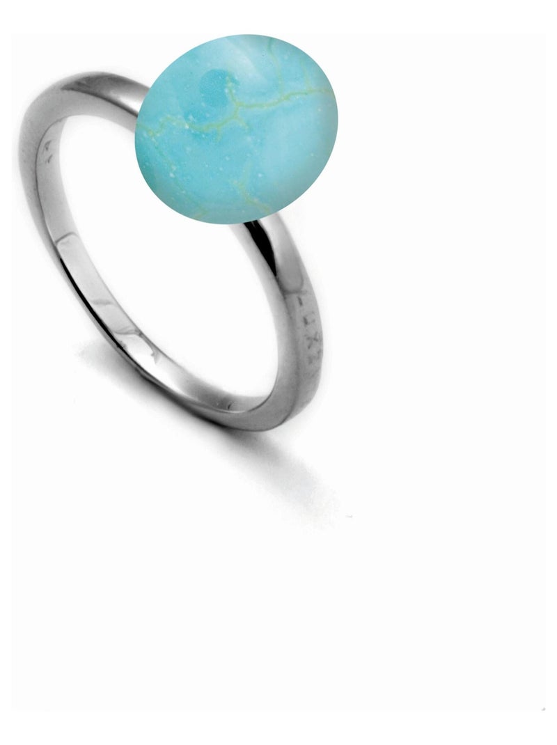 Bague sabie  en argent 925 et turquoise, finition rhodiée Vert - Kiabi