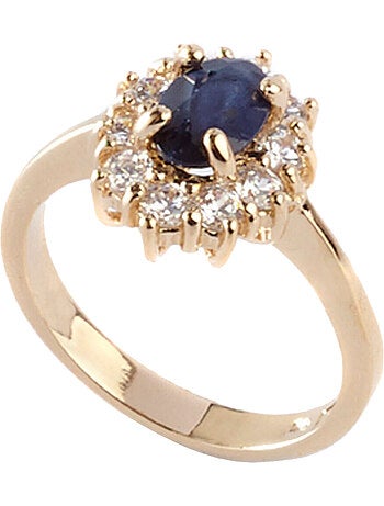 Bague saphir véritable plaqué or - DAXON