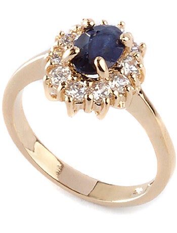 Bague saphir véritable plaqué or - DAXON
