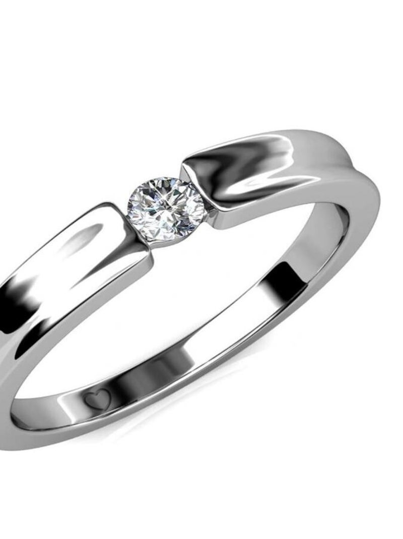 Bague Simplicity - Argenté et Cristal Argent - Kiabi