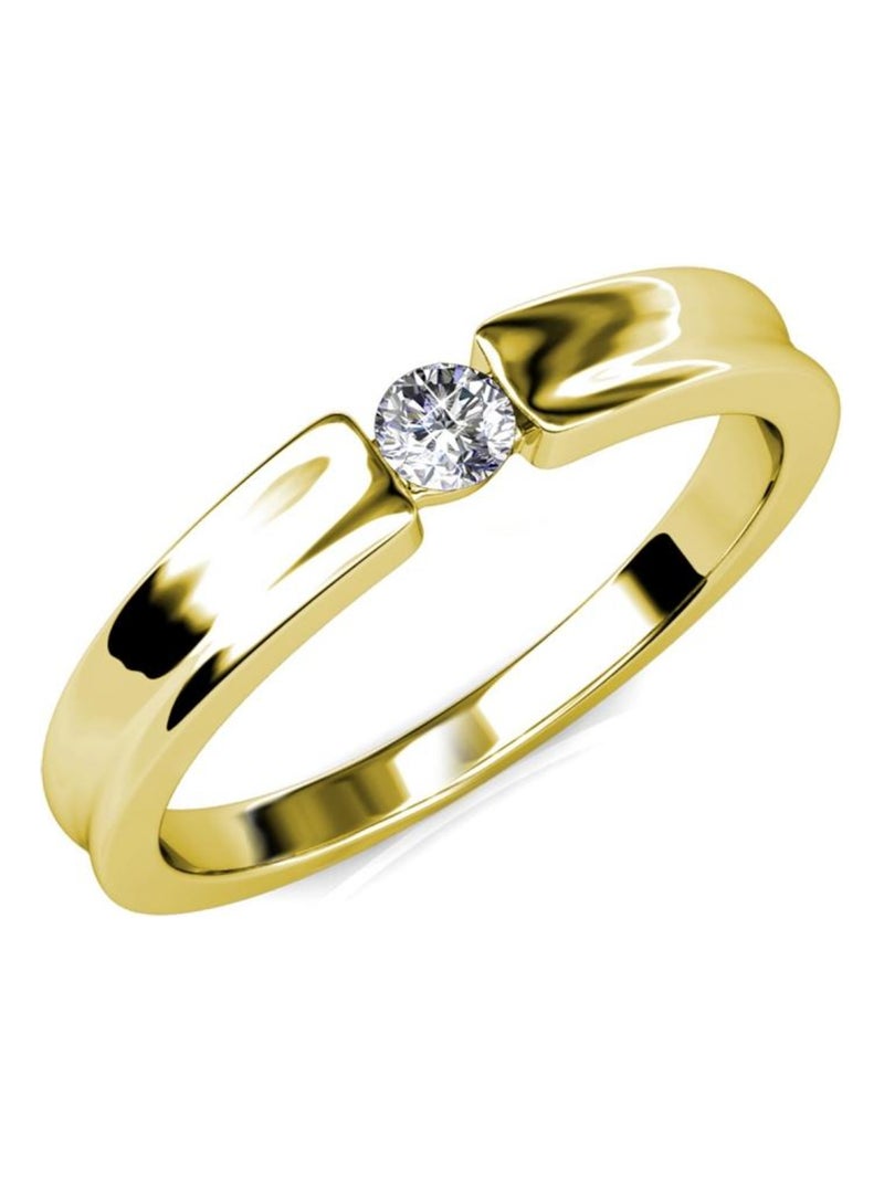 Bague Simplicity - Doré et Cristal Doré/or - Kiabi