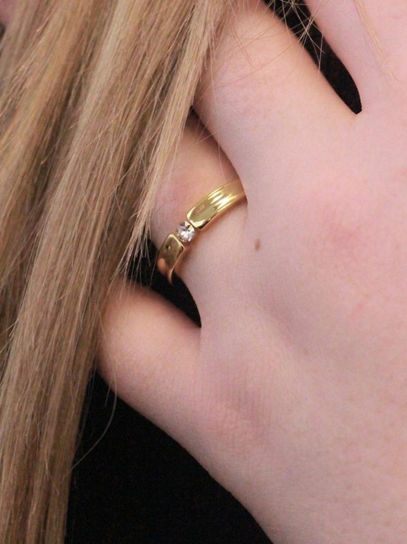 Bague Simplicity - Doré et Cristal Doré/or - Kiabi