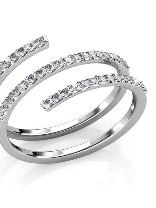 Bague Spiral - Argenté et Cristal - Kiabi