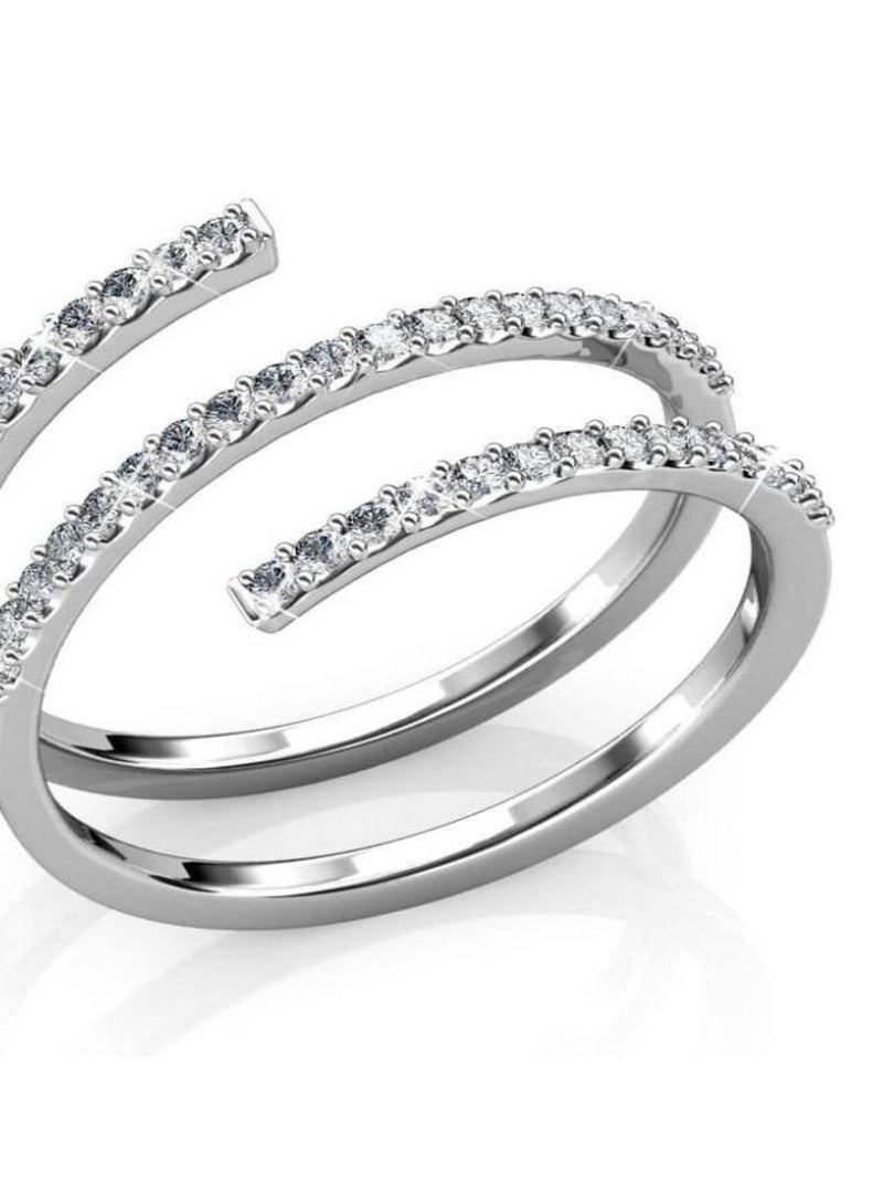 Bague Spiral - Argenté et Cristal Argent - Kiabi
