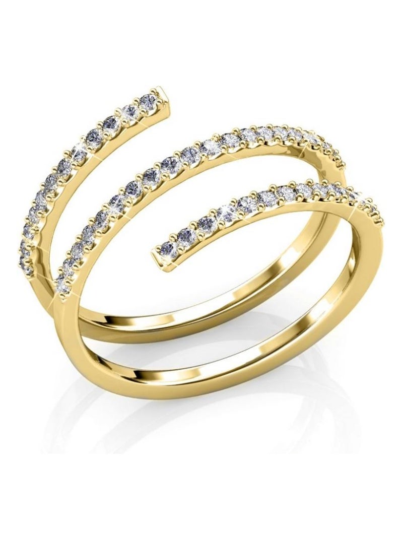 Bague Spiral - Doré et Cristal Doré/or - Kiabi