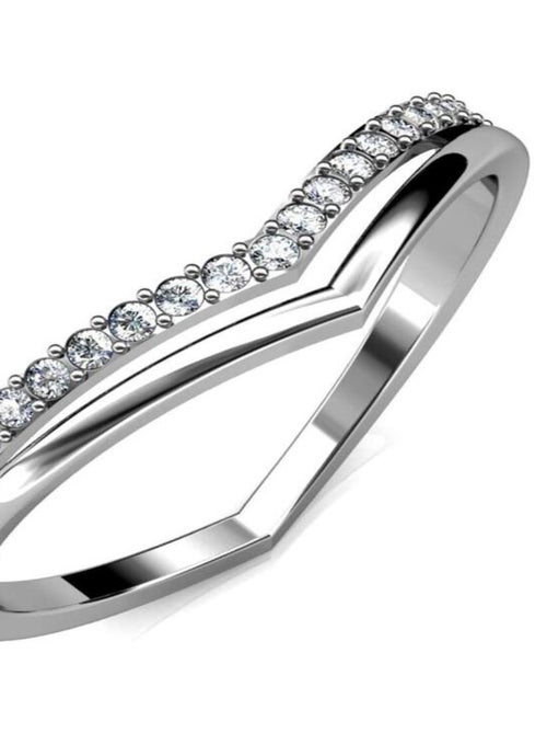 Bague Tiryns - Argenté et Cristal - Kiabi