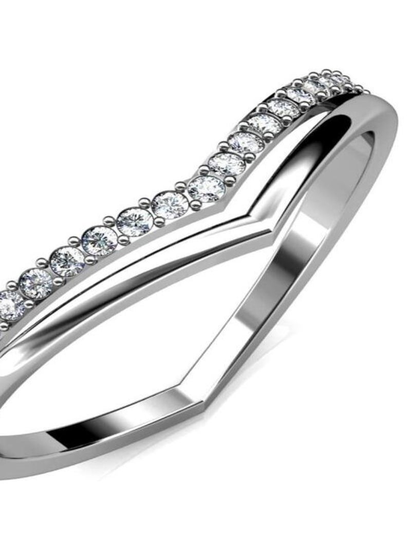 Bague Tiryns - Argenté et Cristal Argent - Kiabi