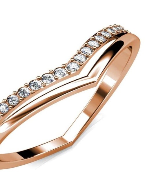 Bague Tiryns - Or Rosé et Cristal - Kiabi