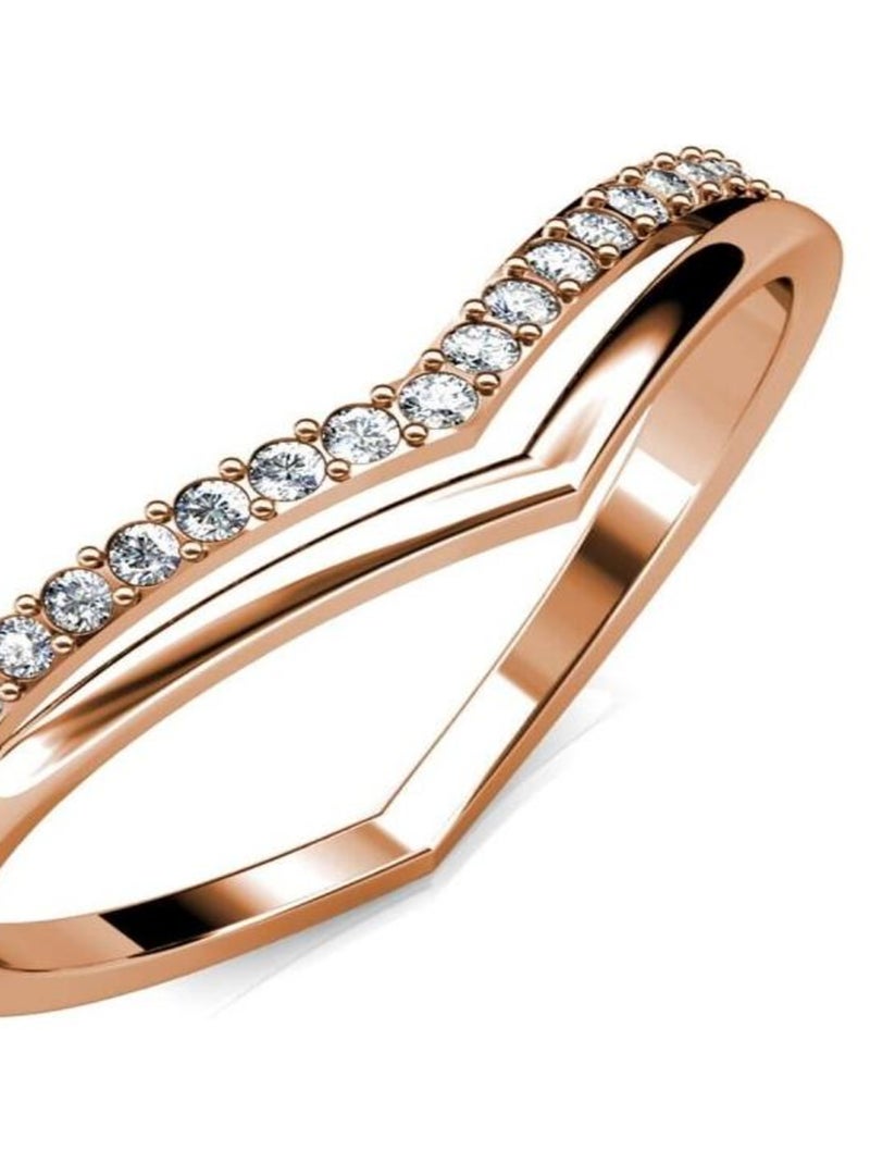 Bague Tiryns - Or Rosé et Cristal Transparent - Kiabi