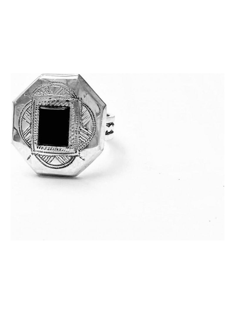 Bague touareg agate noire Noir - Kiabi