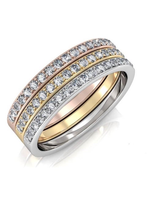 Bague Trinity - Multicolore et Cristal - Kiabi