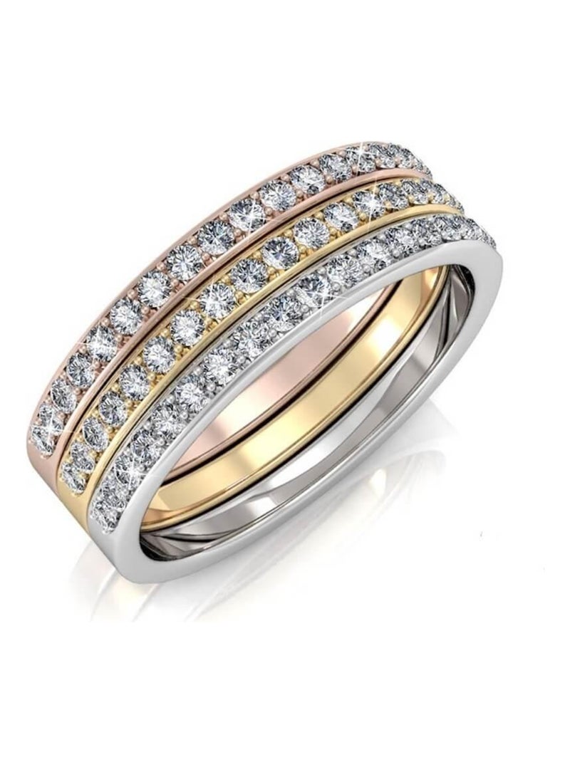 Bague Trinity - Multicolore et Cristal Multicolore - Kiabi