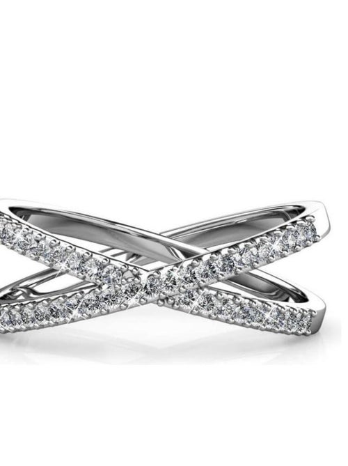 Bague X - Argenté et Cristal - Kiabi