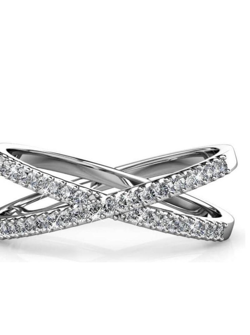 Bague X - Argenté et Cristal Argent - Kiabi