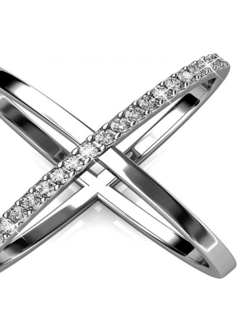Bague X Duo - Argenté et Cristal Argent - Kiabi