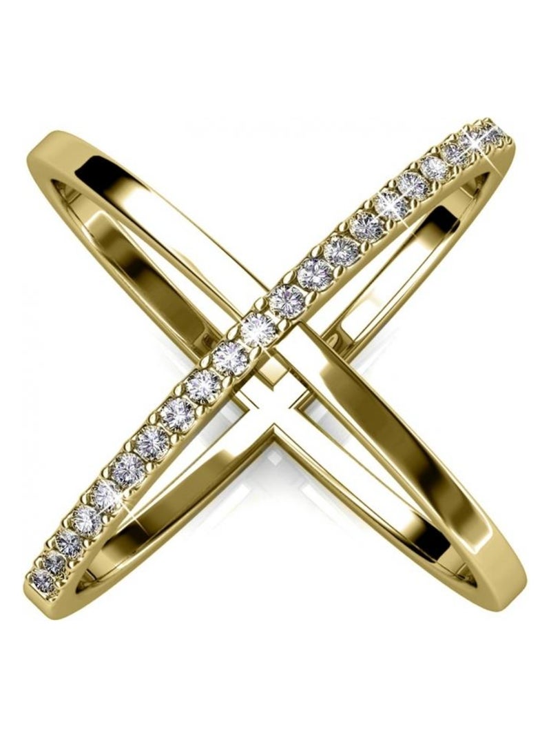 Bague X Duo - Doré et Cristal Doré/or - Kiabi