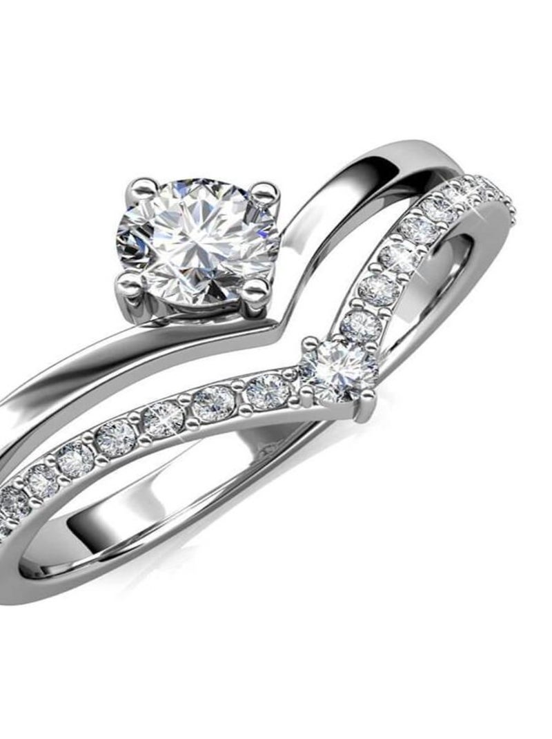 Bague Zinnia - Argenté et Cristal Argent - Kiabi