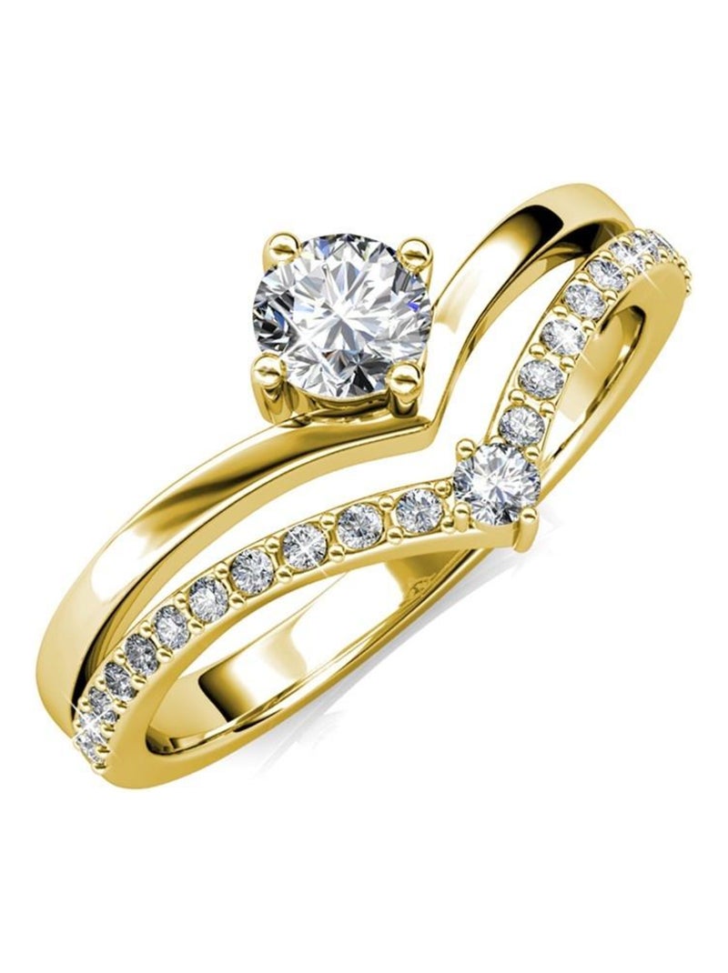 Bague Zinnia - Doré et Cristal Doré/or - Kiabi