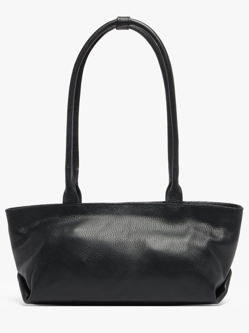 Baguette caviar cuir milano cuir de vachette Noir Noir - Kiabi