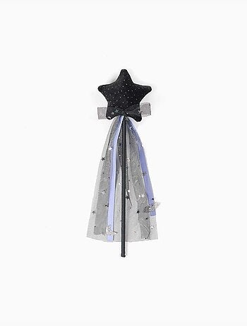 Baguette magique d'halloween avec étoile en velours et nœud en tulle