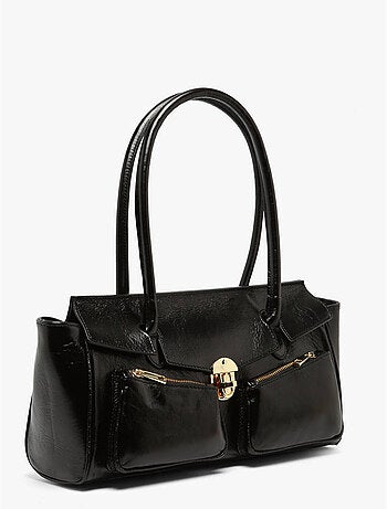 Baguette shiny sauvage cuir milano cuir de vachette