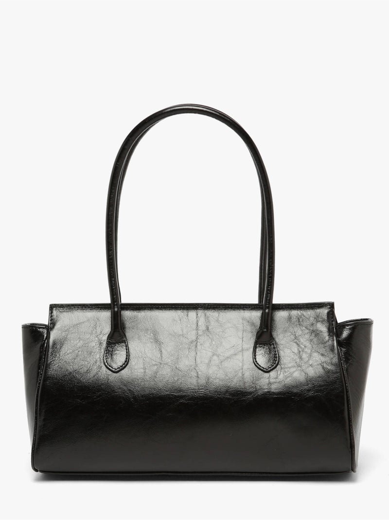 Baguette shiny sauvage cuir milano cuir de vachette Noir Noir - Kiabi