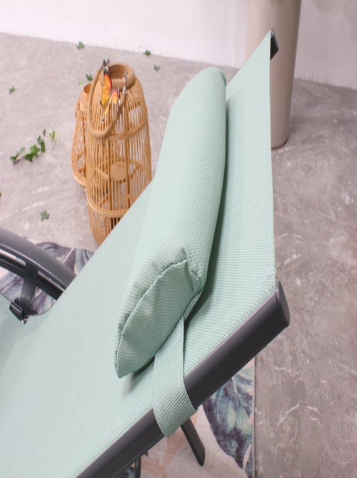 Bahia vert pastel x2 : Lot de 2 transats en aluminium et toile PVC - Kiabi