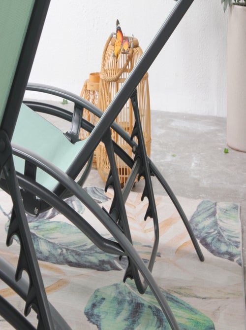 Bahia vert pastel x2 : Lot de 2 transats en aluminium et toile PVC - Kiabi