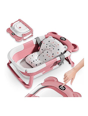 Baignoire bébé pliable - Thermomètre et coussin inclus - BEAR | SUPERBE BEBE