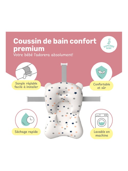 Baignoire bébé pliable - Thermomètre et coussin inclus - BEAR | SUPERBE BEBE - Kiabi