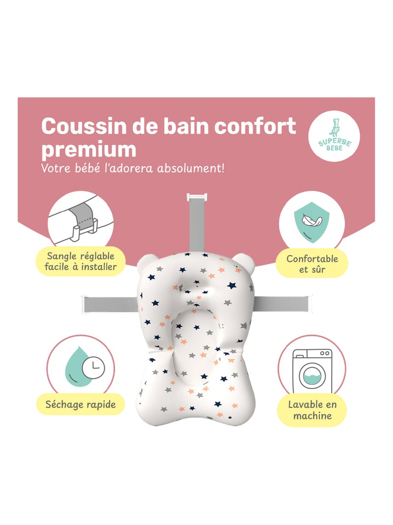 Baignoire bébé pliable - Thermomètre et coussin inclus - BEAR | SUPERBE BEBE Rose - Kiabi