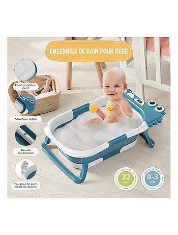 Baignoire bébé pliable - Thermomètre et coussin inclus - DINO | SUPERBE BEBE