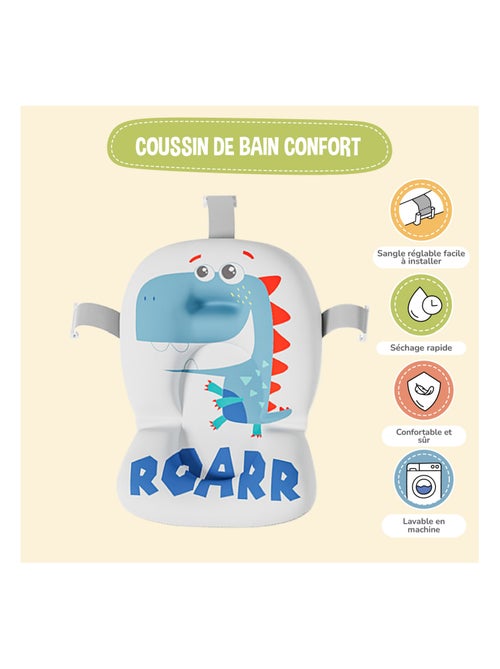 Baignoire bébé pliable - Thermomètre et coussin inclus - DINO | SUPERBE BEBE - Kiabi