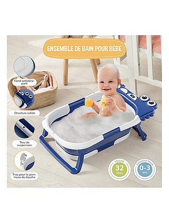 Baignoire bébé pliable - Thermomètre et coussin inclus - DINO | SUPERBE BEBE