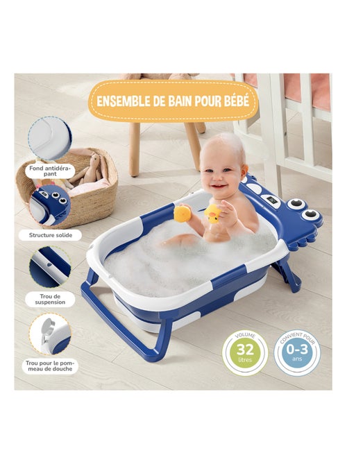 Baignoire bébé pliable - Thermomètre et coussin inclus - DINO | SUPERBE BEBE - Kiabi
