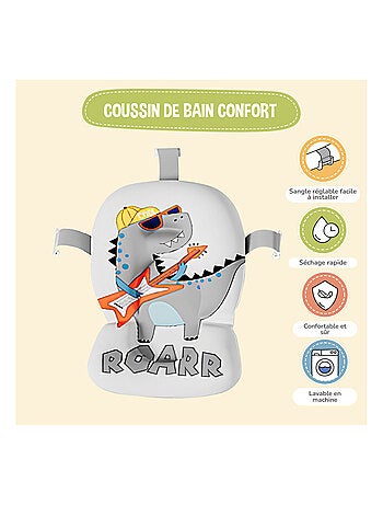 Baignoire bébé pliable - Thermomètre et coussin inclus - DINO | SUPERBE BEBE