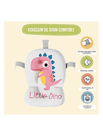 Baignoire bébé pliable - Thermomètre et coussin inclus - DINO | SUPERBE BEBE