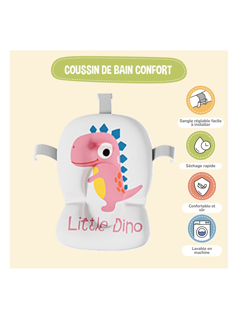 Baignoire bébé pliable - Thermomètre et coussin inclus - DINO | SUPERBE BEBE Rose - Kiabi