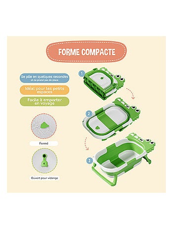 Baignoire bébé pliable - Thermomètre et coussin inclus - DINO | SUPERBE BEBE