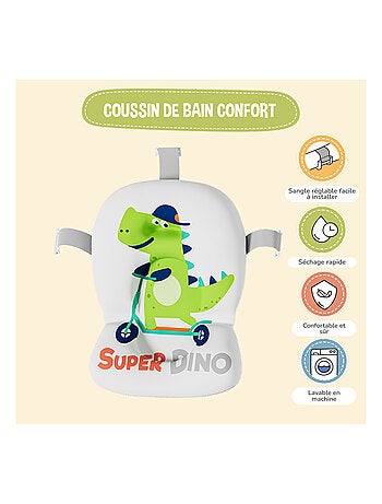 Baignoire bébé pliable - Thermomètre et coussin inclus - DINO | SUPERBE BEBE