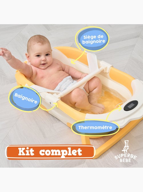 Baignoire bébé pliable - Thermomètre et coussin inclus - LION | SUPERBE BEBE - Kiabi