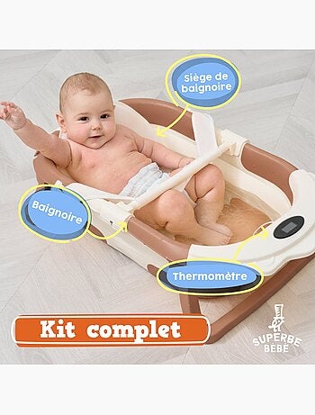 Baignoire bébé pliable - Thermomètre et coussin inclus - LION | SUPERBE BEBE