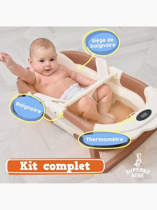 Baignoire bébé pliable - Thermomètre et coussin inclus - LION | SUPERBE BEBE - Kiabi