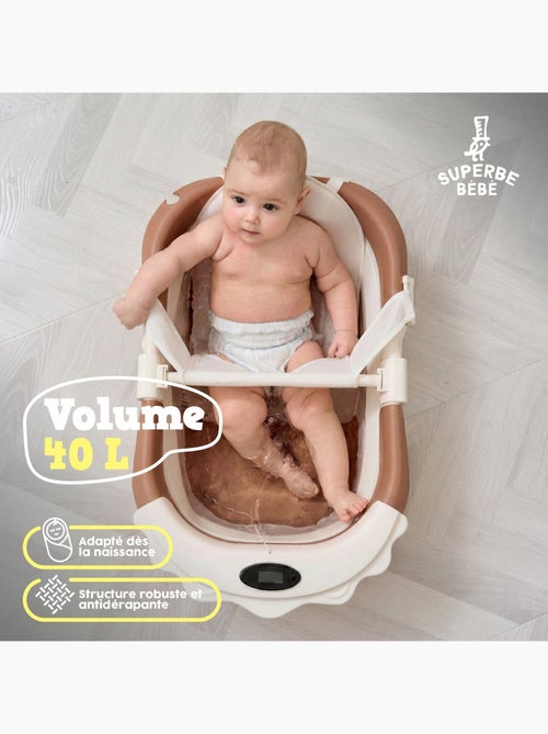 Baignoire bébé pliable - Thermomètre et coussin inclus - LION | SUPERBE BEBE - Kiabi