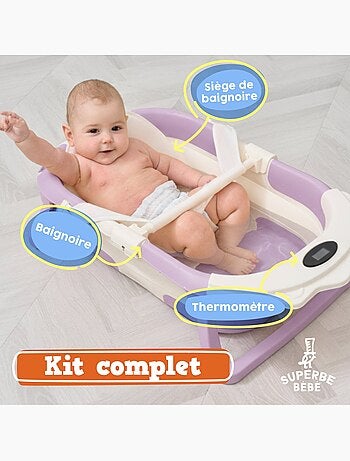 Baignoire bébé pliable - Thermomètre et coussin inclus - LION | SUPERBE BEBE