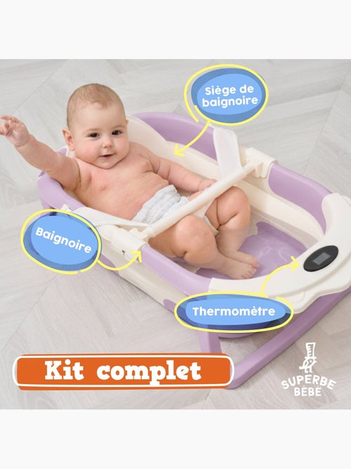 Baignoire bébé pliable - Thermomètre et coussin inclus - LION | SUPERBE BEBE - Kiabi