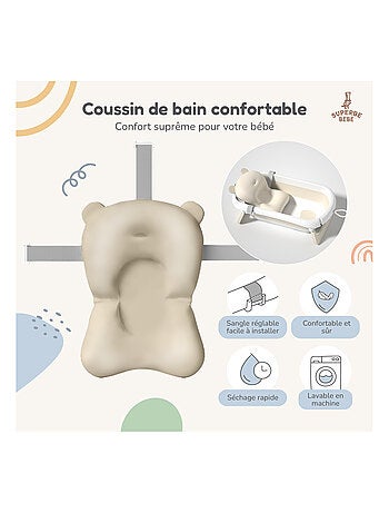 Baignoire bébé pliable - Thermomètre et coussin inclus | SUPERBE BEBE