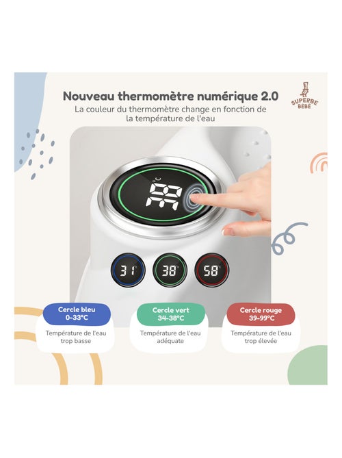 Baignoire bébé pliable - Thermomètre et coussin inclus | SUPERBE BEBE - Kiabi