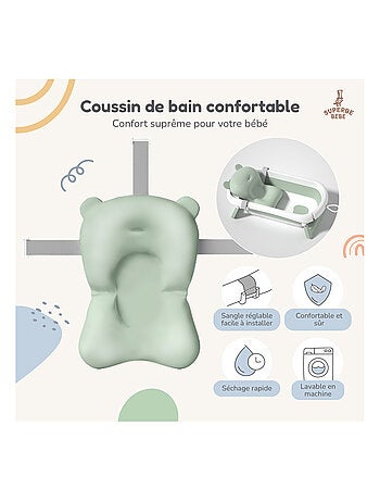 Baignoire bébé pliable - Thermomètre et coussin inclus | SUPERBE BEBE