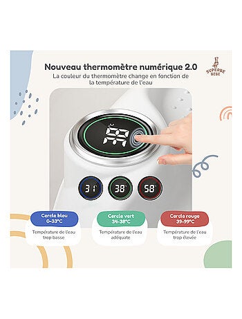 Baignoire bébé pliable - Thermomètre et coussin inclus | SUPERBE BEBE